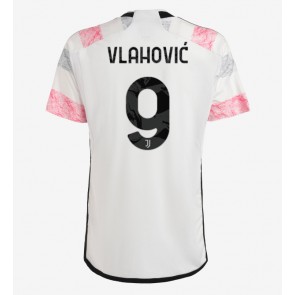 Juventus Dusan Vlahovic #9 Venkovní Dres 2023-24 Krátký Rukáv